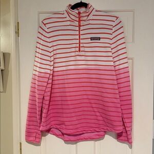 Vineyard Vines Pink and White Gradient Pullover